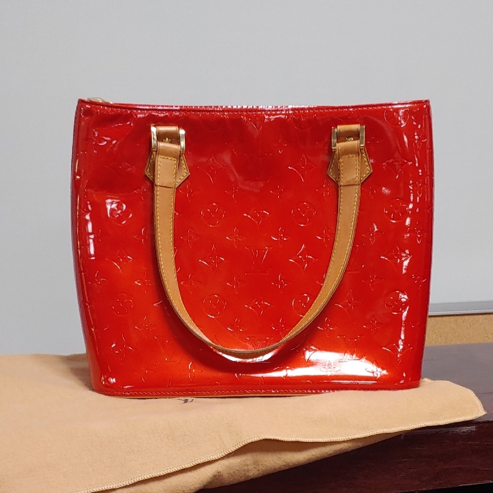 Louis Vuitton Red Patent Leather Tote Bag